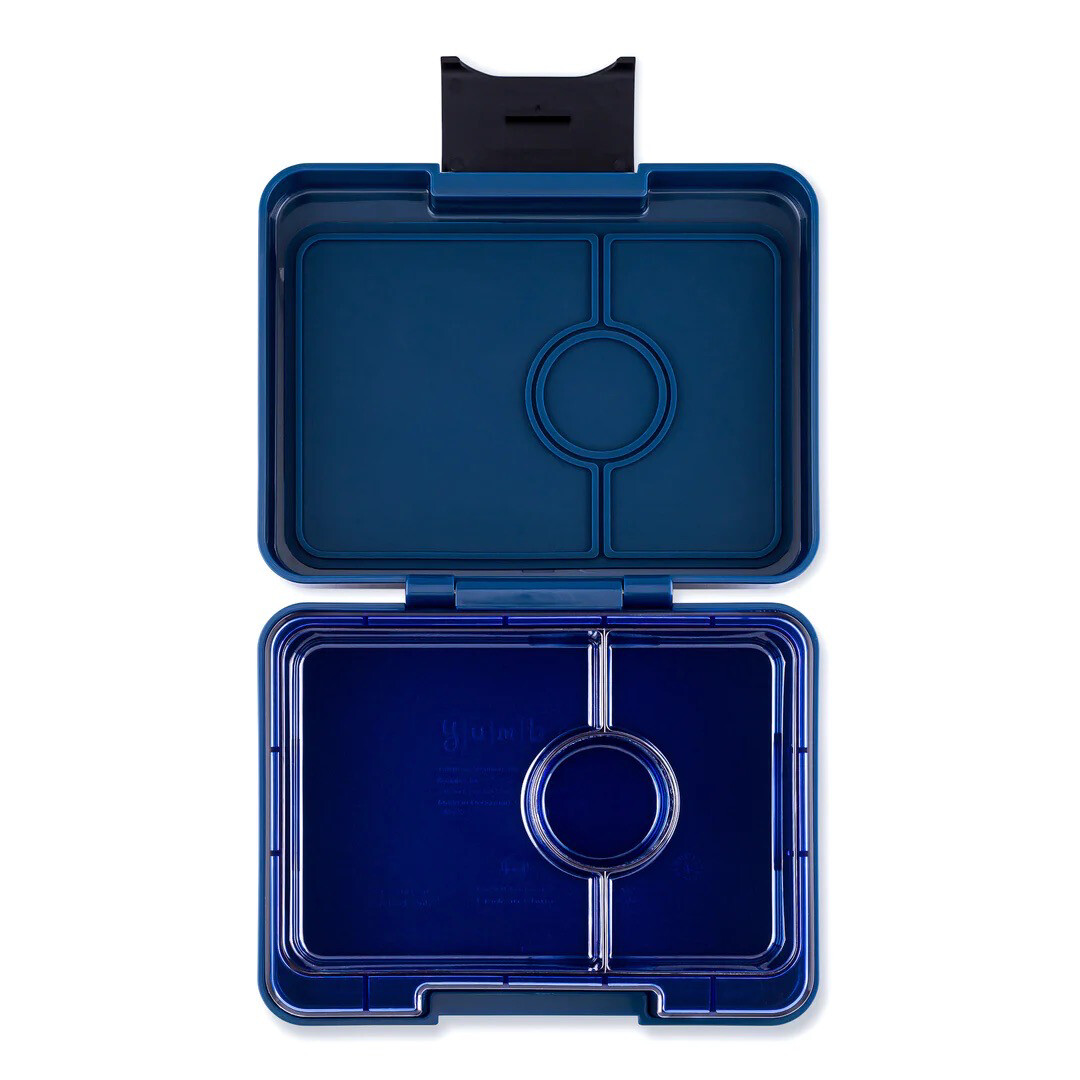 Yumbox Snack - 3 compartment - Monte Carlo Navy - Clear Blue