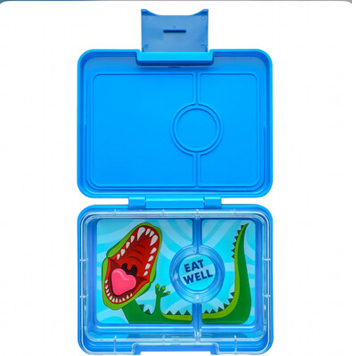 Yumbox Snack - 3 compartment - True Blue - Dinosaur