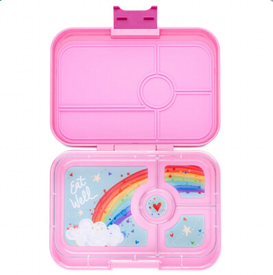 Yumbox Tapas Capri Pink- 4 compartment- Rainbow