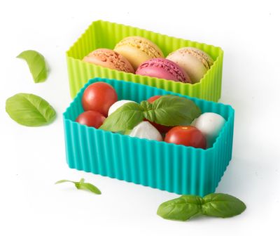 LEKKABOX Cups rectangle - set of 2 - Petrol/Green