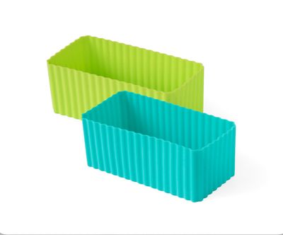 LEKKABOX Cups rectangle - set of 2 - Petrol/Green