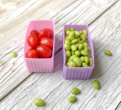 LEKKABOX Cups rectangle - set of 2 - Pink/Purple