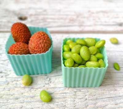 LEKKABOX Cups square - set of 2 - Petrol/Green