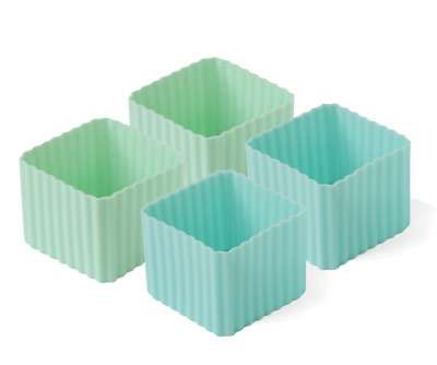LEKKABOX Cups square - set of 2 - Petrol/Green