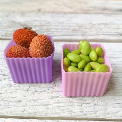LEKKABOX Cups square - set of 2 - Pink/Purple