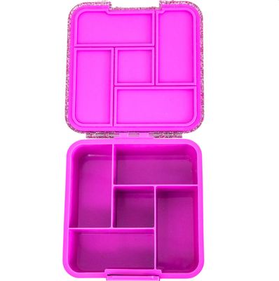 MontiiCo Lunch Box - 5 compartment - Magenta Glitter
