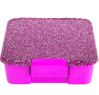 MontiiCo Lunch Box - 5 compartment - Magenta Glitter
