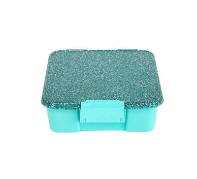 MontiiCo Snack Box - 2 compartments - Turquoise Glitter