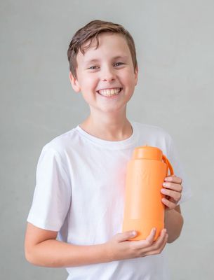 Sipper Lid + Straw Fusion 350ml, 475ml or 700ml - Tangerine 
