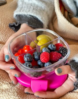 Yumbox Snack Bowl – 3 χωρισματα – Raspberry Pink