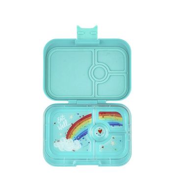 Yumbox Sandwich Friendly Bento Box  (4 sections) -  Aqua Rainbow