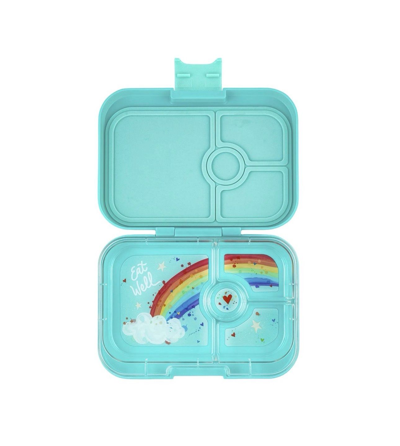 Yumbox Sandwich Friendly Bento Box  (4 sections) -  Aqua Rainbow