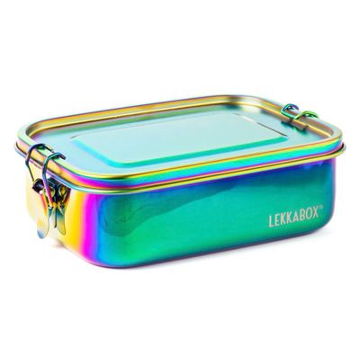 LEKKABOX Safe 3 Θήκες, 1000ml –  Rainbow Ανοξείδωτο Lunch Box, Στεγανό &amp; Πρακτικό
