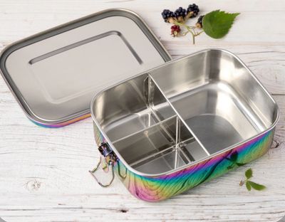 LEKKABOX Safe 3 Θήκες, 1000ml –  Rainbow Ανοξείδωτο Lunch Box, Στεγανό &amp; Πρακτικό