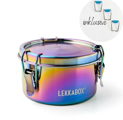 LEKKABOX Clipsy Rainbow 400ml – Στρογγυλό Ανοξείδωτο Δοχείο Φαγητού