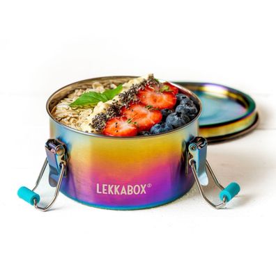 LEKKABOX Clipsy Rainbow 400ml – Στρογγυλό Ανοξείδωτο Δοχείο Φαγητού