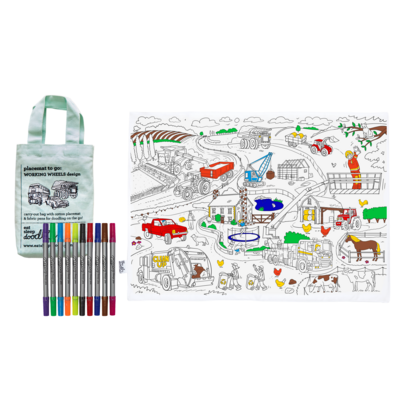 Eatsleepdoodle | Placemat To Go | Werkvoertuigen