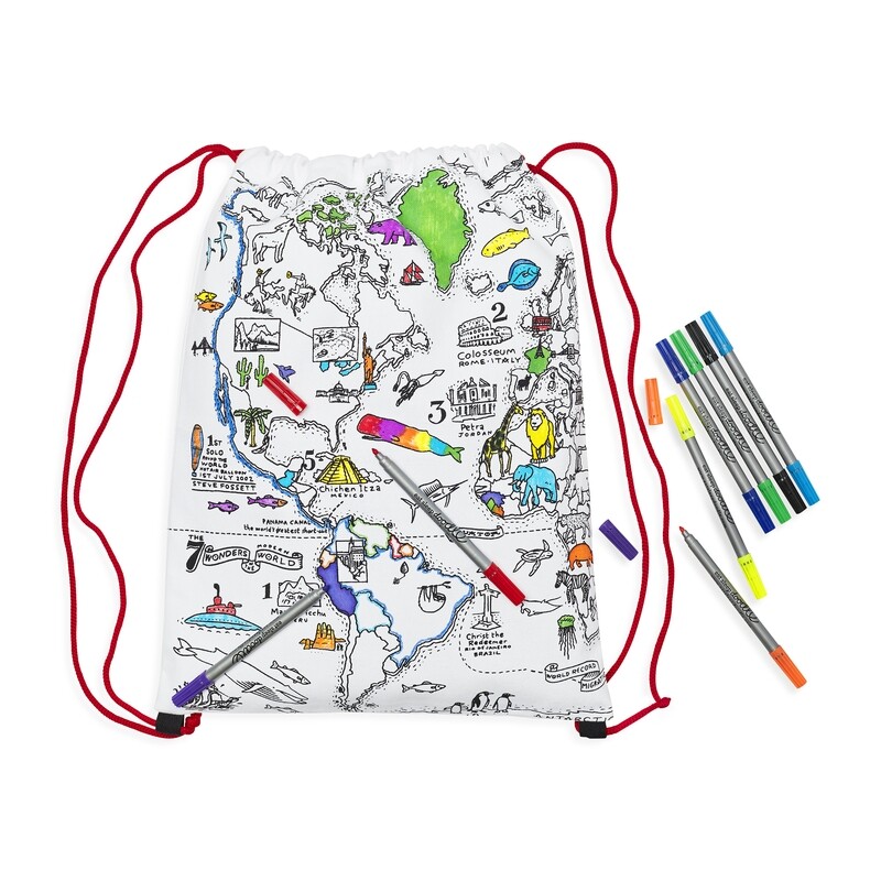 Eatsleepdoodle | Gymtas | Wereldkaart