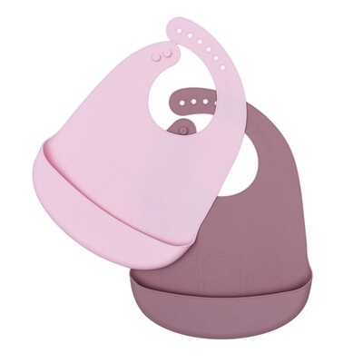 We Might Be Tiny | Siliconen Slabben Set | Dusty Roze&Powder Pink