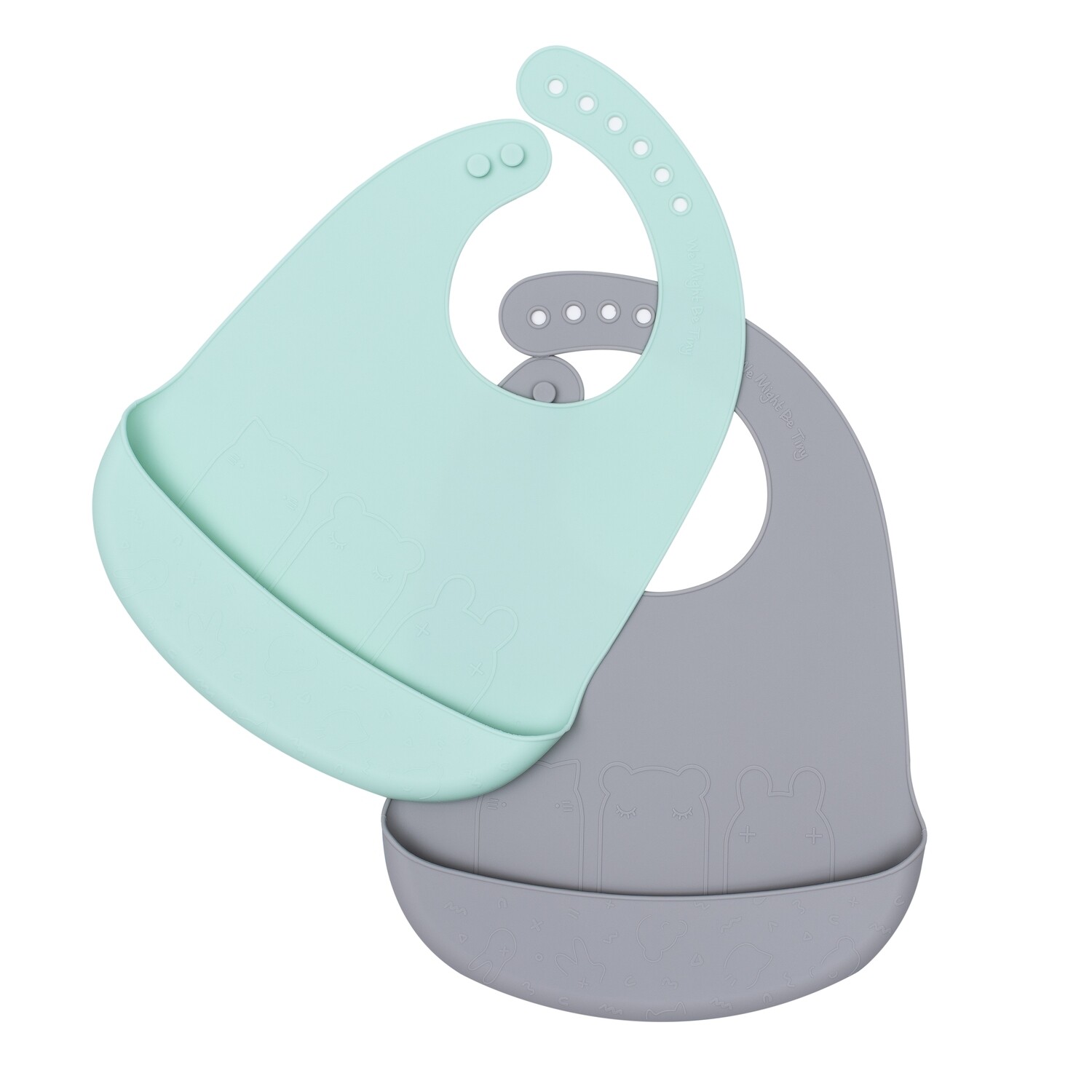 We Might Be Tiny | Siliconen Slabben Set | 2 stuks | Mint & Grey