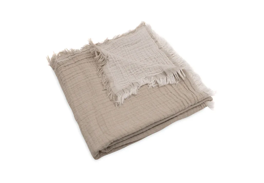 Jollein | Ledikant Deken 120x120cm | Olive Green /Ivory