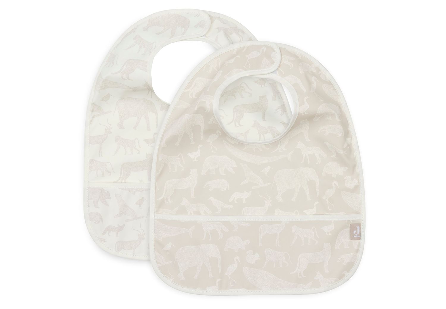 Jollein | Slab Waterproef | Animals Nougat | 2 Stuks