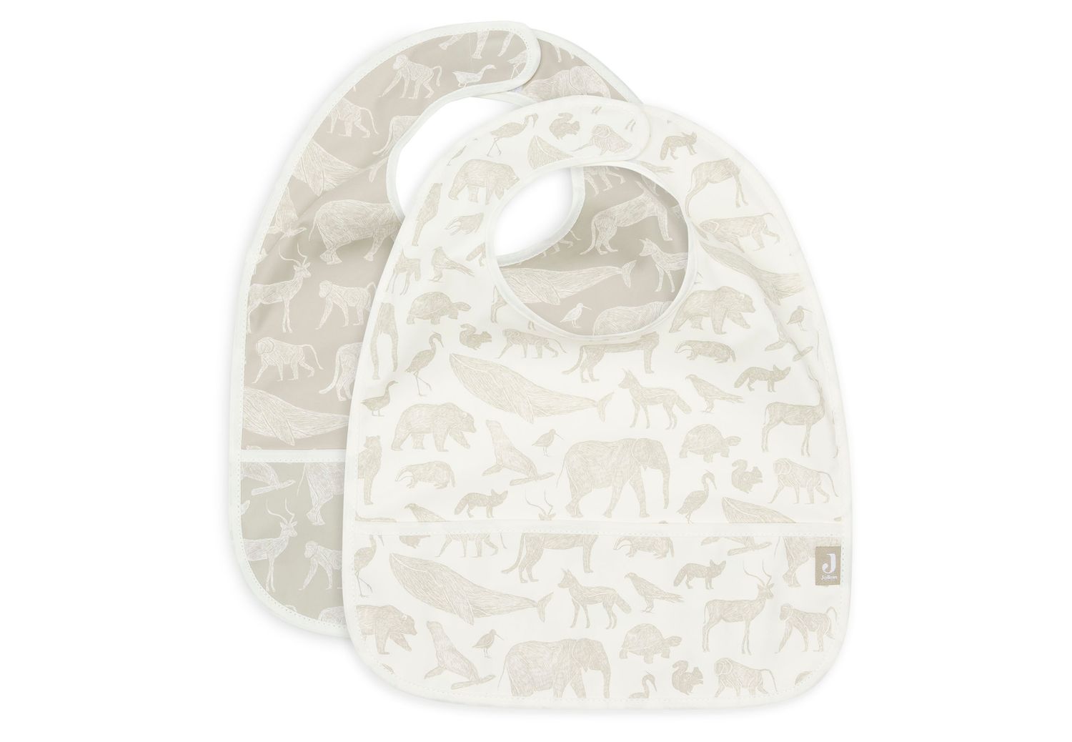 Jollein | Slab Waterproef | Animals Olive Green | 2 Stuks