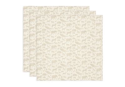 Jollein | Hydrofiele Doek 70x70cm | Animals Nougat | 3 Stuks