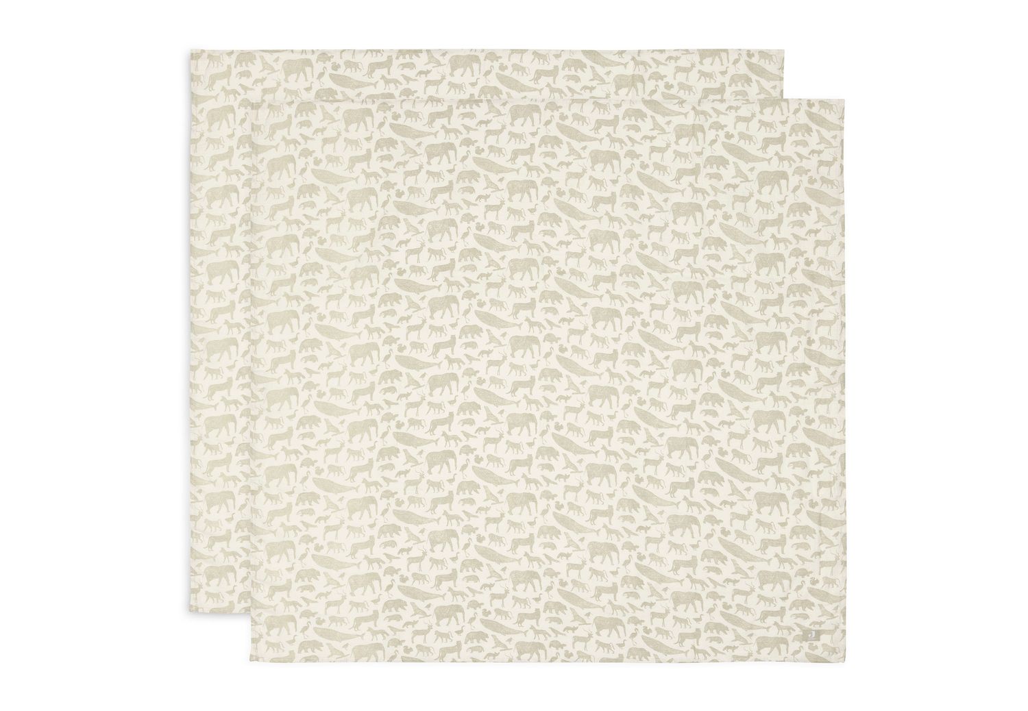 Jollein | Hydrofiele Doek 115x115cm | Animals Olive Green | 2 Stuks