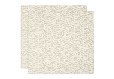 Jollein | Hydrofiele Doek 115x115cm | Animals Olive Green | 2 Stuks