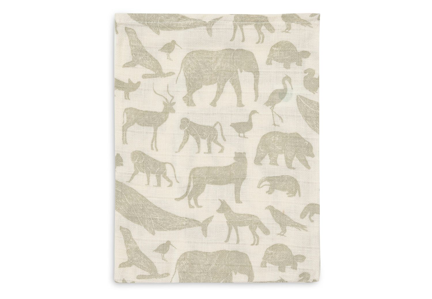 Jollein | Hydrofiel Washandje | Animals Olive Green | 3 Stuks