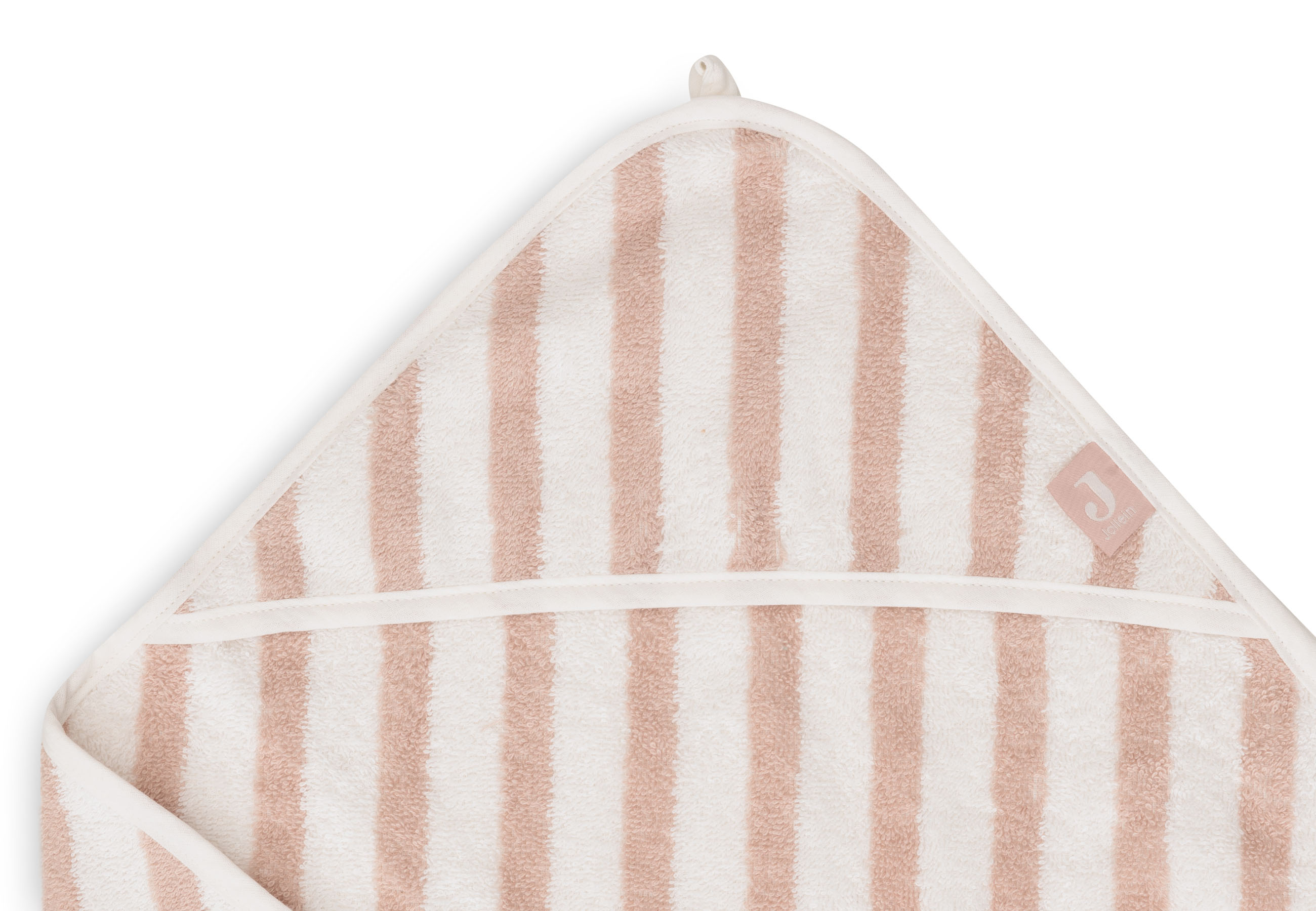 Jollein | Badcape 75x75 | Stripe Terry Wild Rose | GOTS