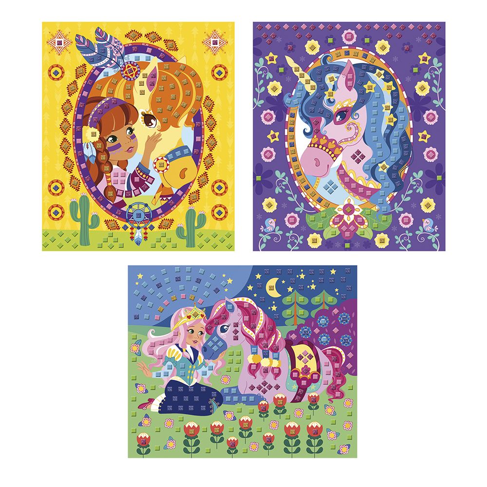 Janod | Atelier | Foamstickers Mozaïek | Paarden en Eenhoorns