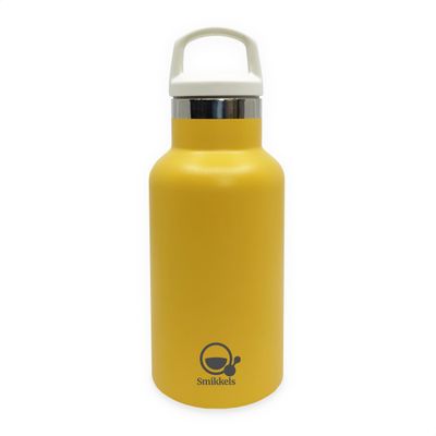 Smikkels | RVS Thermos Drinkfles 350ml | Geel
