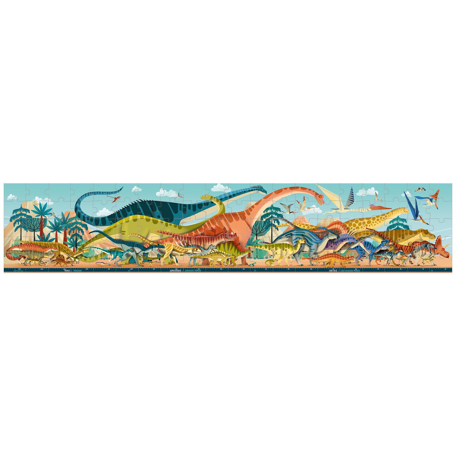 Janod | Panorama Puzzel | Dinosaurus | 100 Stukjes