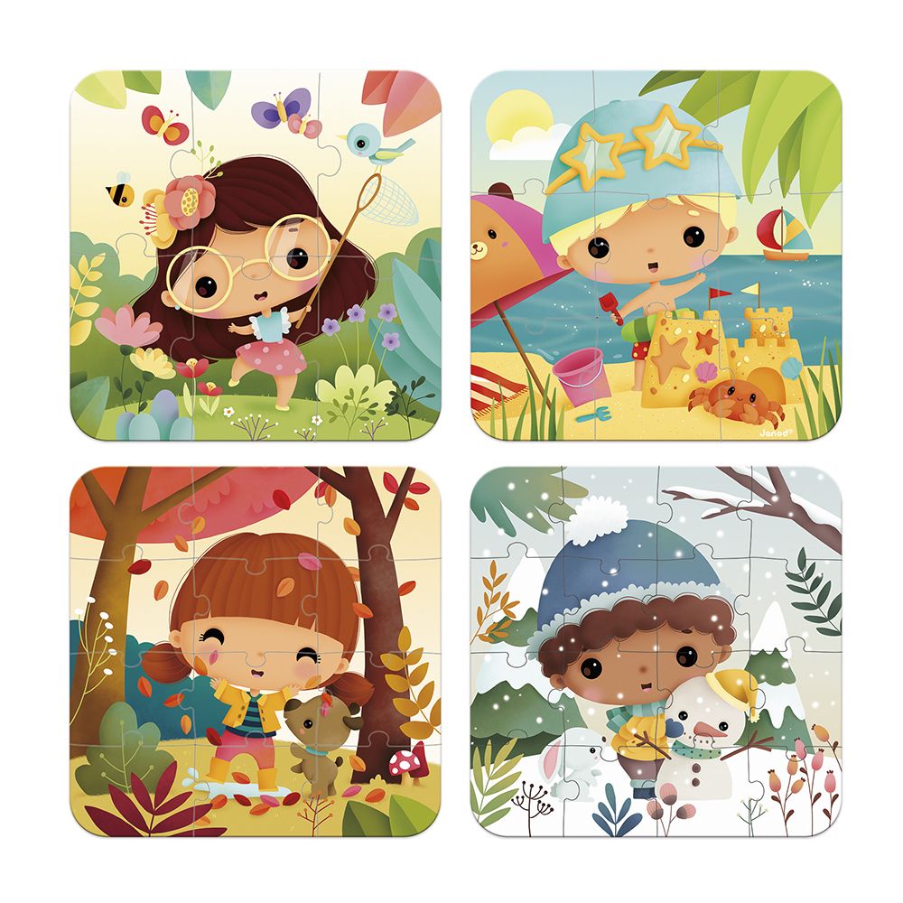 Janod | 4 Puzzel | 6, 9, 12, 16 St  | Seizoenen