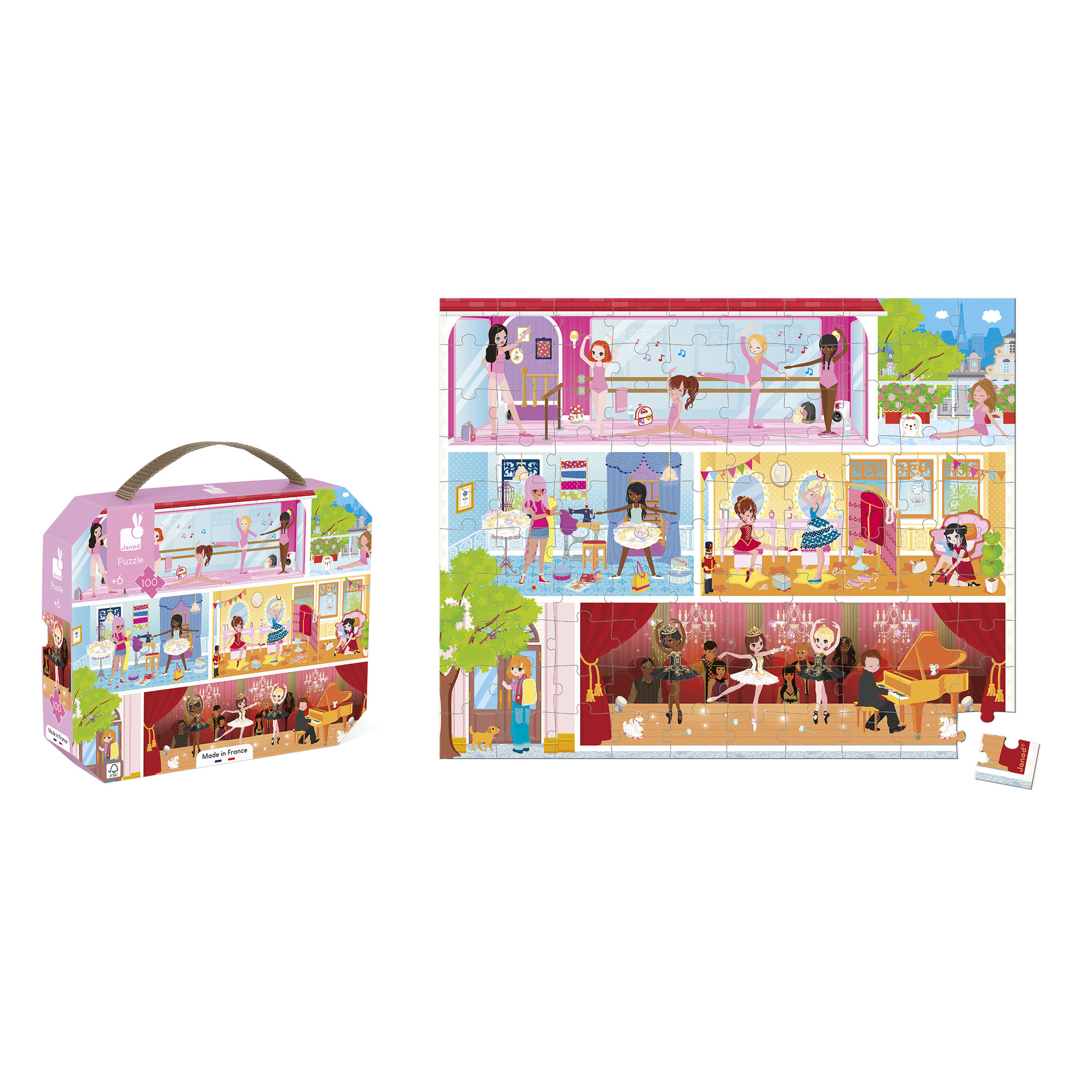 Janod | Puzzel | Dansschool | 100 Stukjes