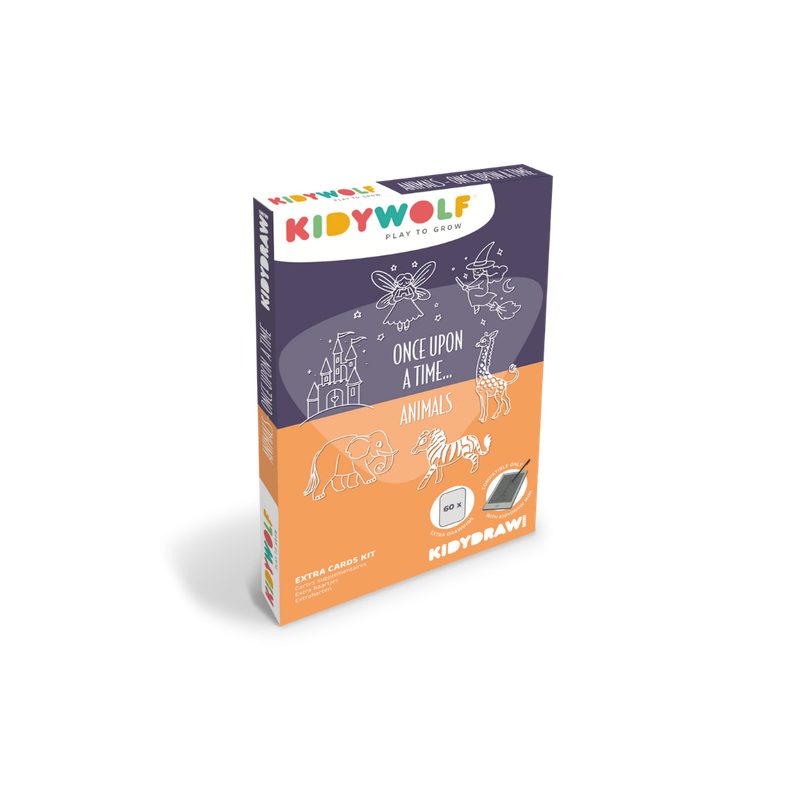 Kidywolf | Refil Tekenkaarten | Kidydraw Mini | Er was eens en dieren