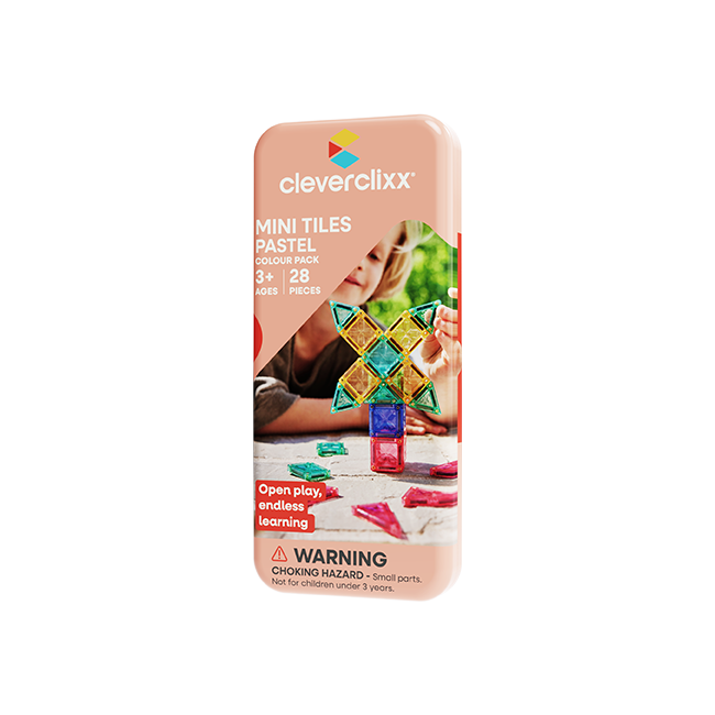 Cleverclixx | Travel Set | Mini Tegels Pastel | 28 stuks