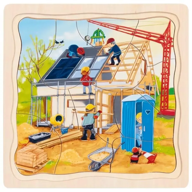 Goki | Houten 2 Lagen Puzzel | Huis