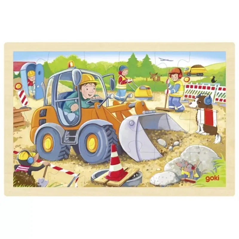 Goki | Houten Puzzel | Bouwplaats