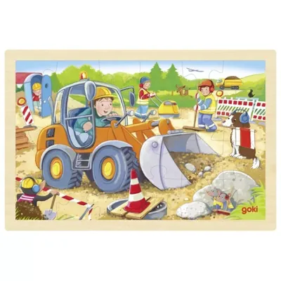 Goki | Houten Puzzel | Bouwplaats