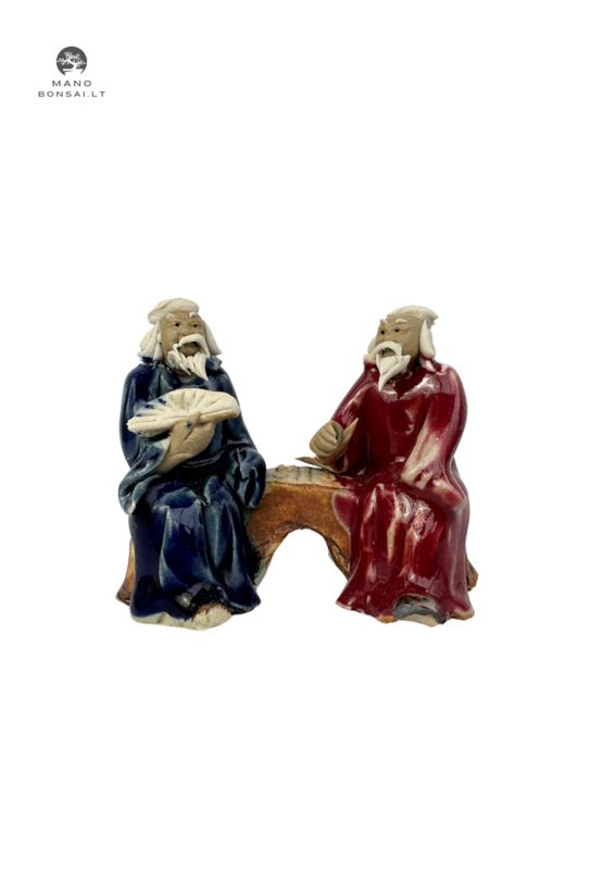 Dekoracyjna figurka bonsai &quot;Przyjazna rozmowa Mistrza&quot;