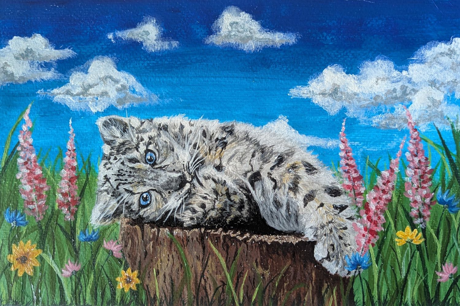 Snow Leopard acrylic