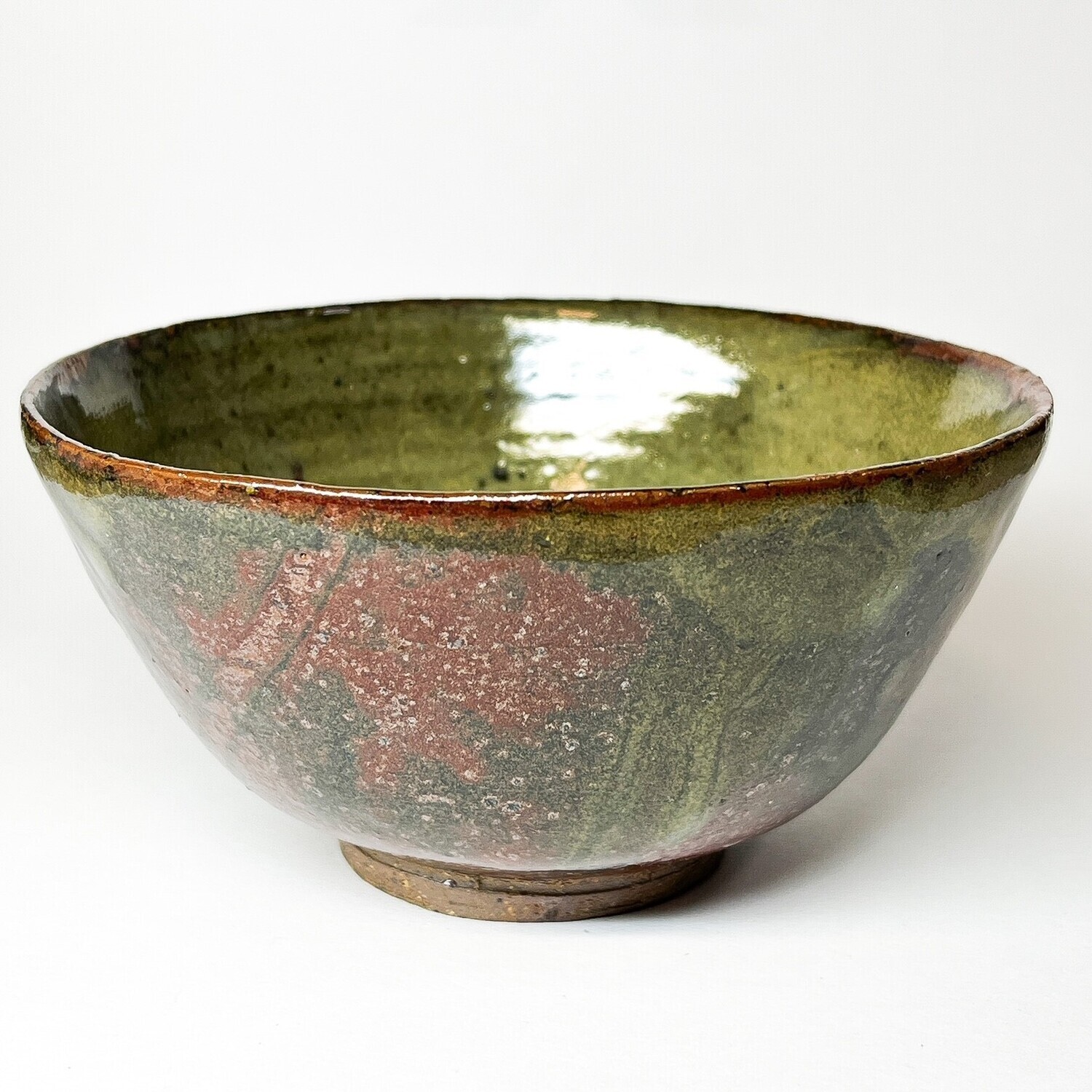 RICE BOWL, ANCIENT IRON GREEN/RED, 145mm x 70mm