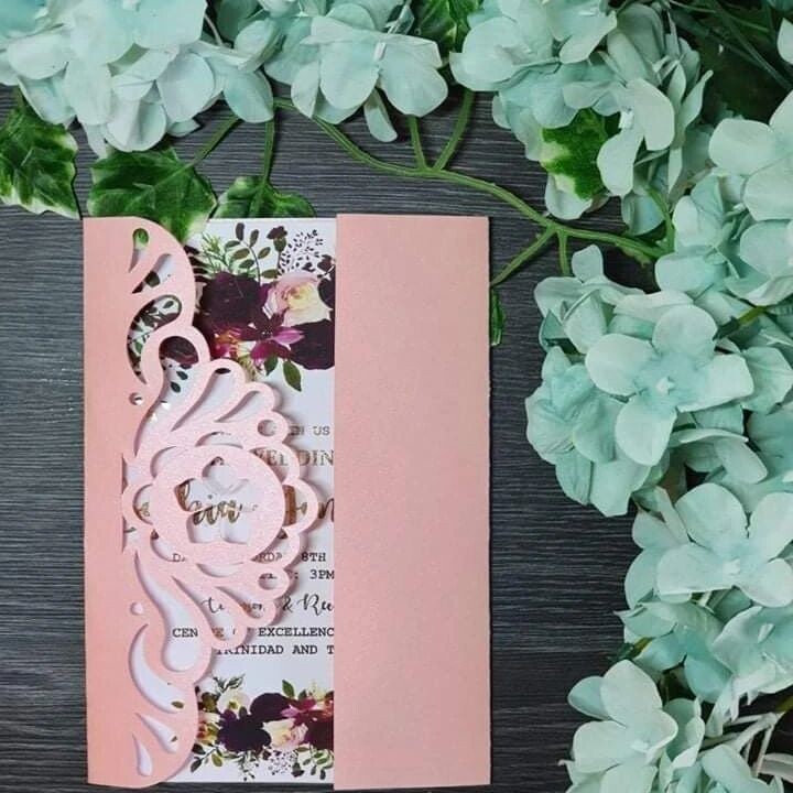 Half Gatefold- Single Rose Lasercut - Completed Unit