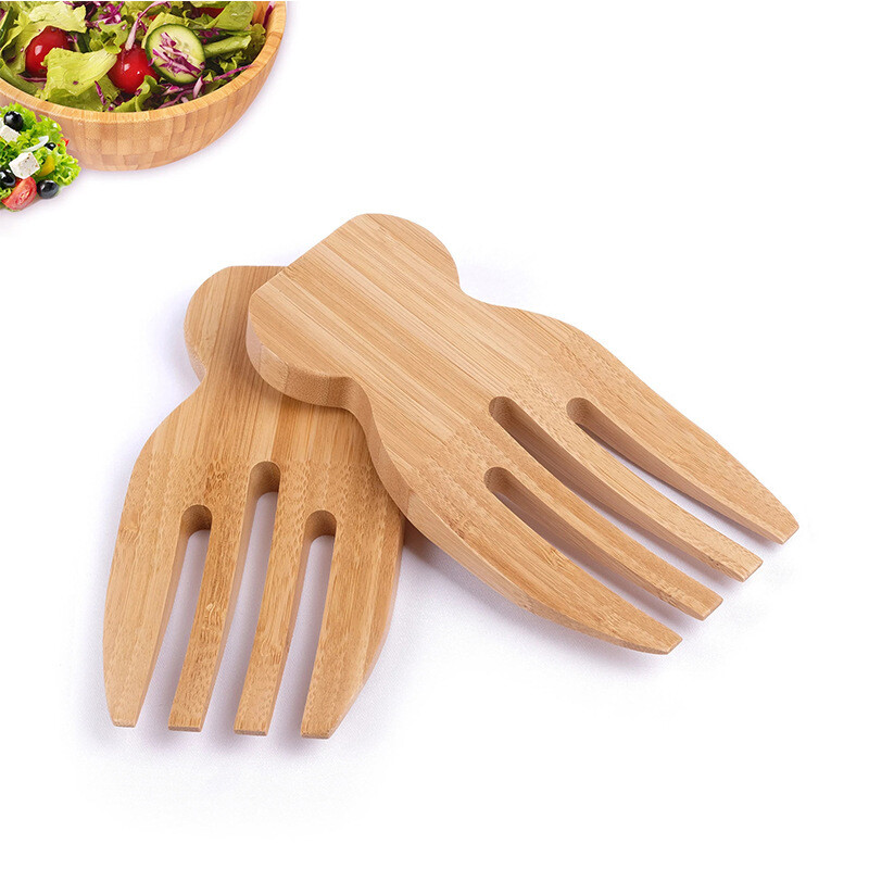 Bamboo Salad Mixer  Bamboo Wood Salad. Bamboo Salad Claw Salad Fork Salad Hand