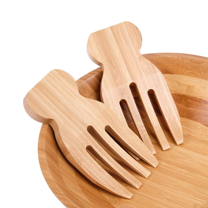 Bamboo Salad Mixer  Bamboo Wood Salad. Bamboo Salad Claw Salad Fork Salad Hand