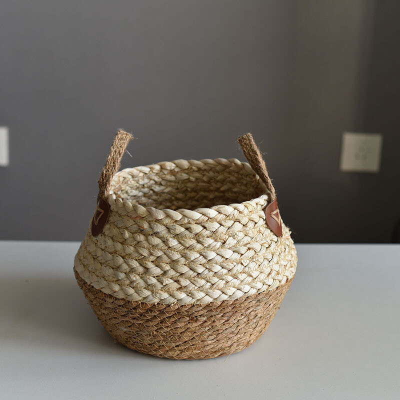 Plant Crafts, Seaweed Decoration, Straw Bag, Flower Pot Container, Home Furnishings, Flower Basket