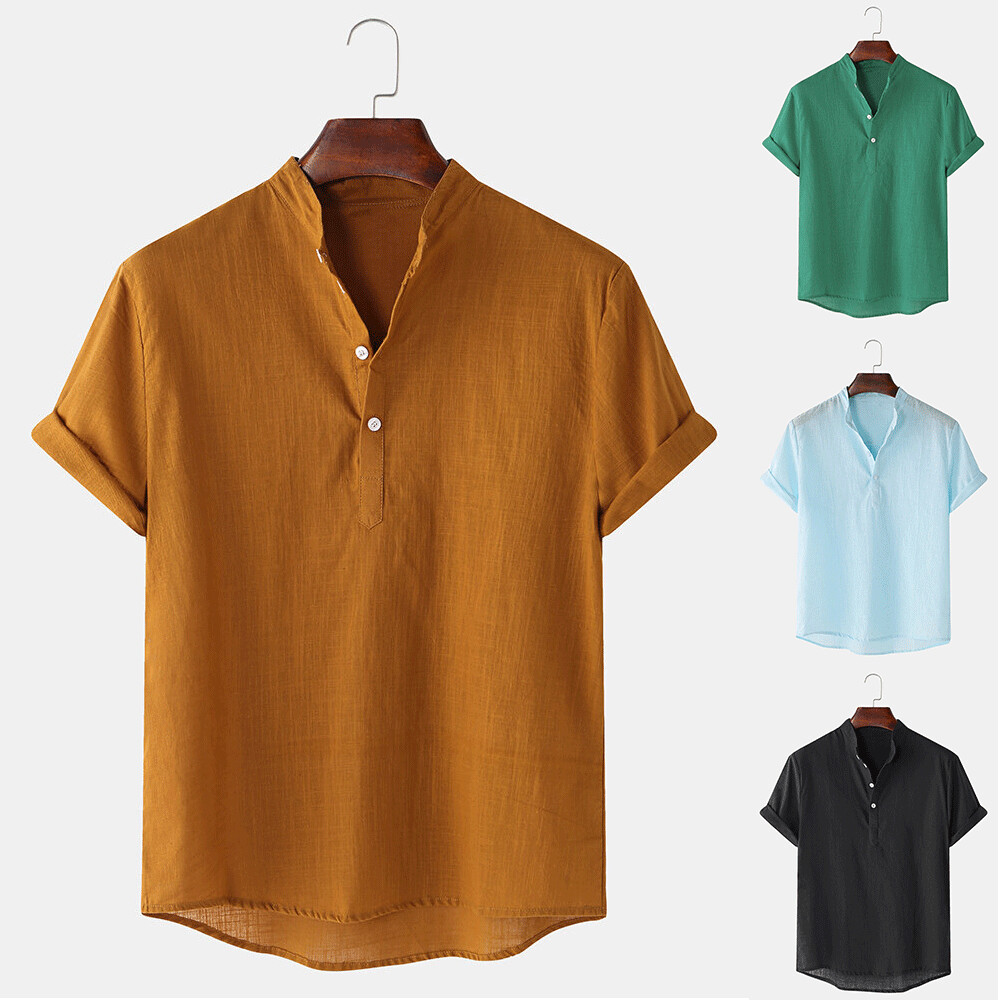 Linen cotton: Men's Elite Short-Sleeved Shirts